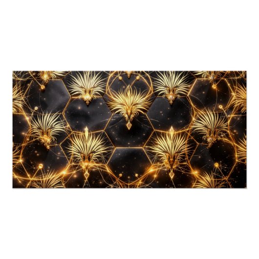 Gouden kosmische geometrie perfect poster (Voorkant)