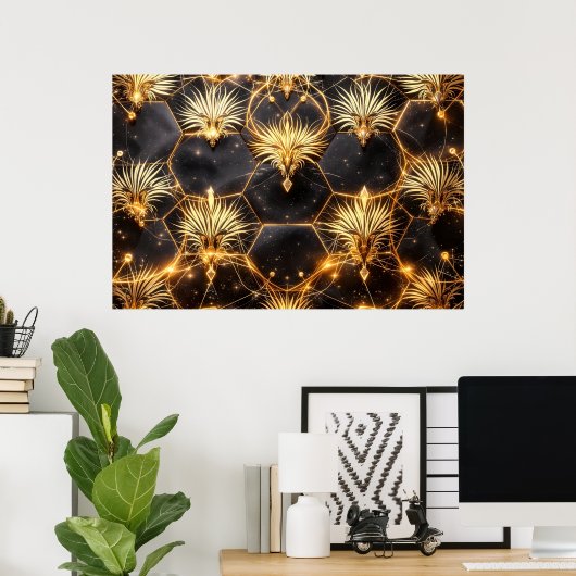 Gouden kosmische geometrie poster (Thuiskantoor)
