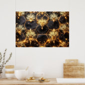 Gouden kosmische geometrie poster (Keuken)