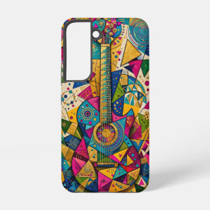 Gouden Kosmische Gitaar - Levendig Kubistisch Abst Samsung Galaxy Hoesje