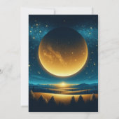 Gouden Kosmische Horizon Bruiloft Kaart (Achterkant)