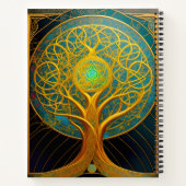 Gouden kosmische levensboom notitieboek (Achterkant)