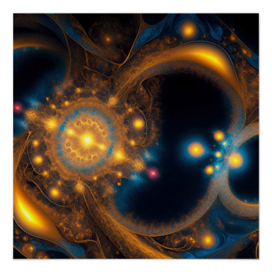 Gouden kosmische spiraal perfect poster (Voorkant)