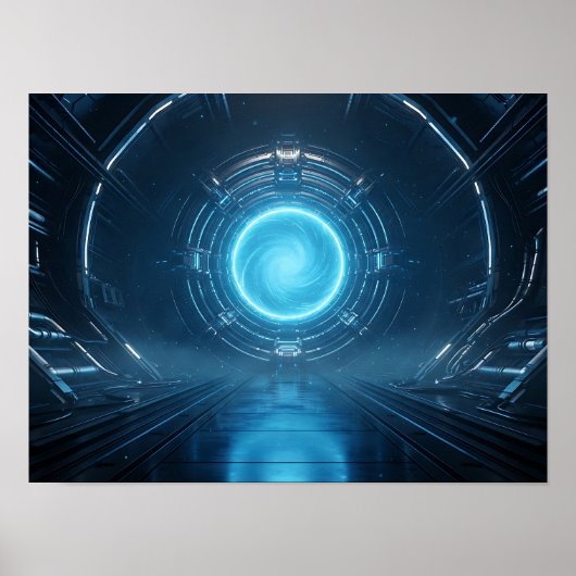 Gouden kosmische vortex op zwarte abstracte achter poster (Voorkant)