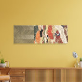 Gouden kraan op Zijde Tapestry Canvas Afdruk (Insitu (Woonkamer))
