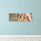 Gouden kraan op Zijde Tapestry Canvas Afdruk (Insitu (Houten vloer))