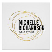 Gouden krabbel met Vette Tekst Abstract Ontwerp Perfect Poster (Voorkant)