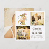 Gouden Kraft Folie Eerste 1e Verjaardag Foto Kaart (Voorkant / Achterkant)