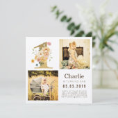 Gouden Kraft Folie Eerste 1e Verjaardag Foto Kaart (Staand voorkant)