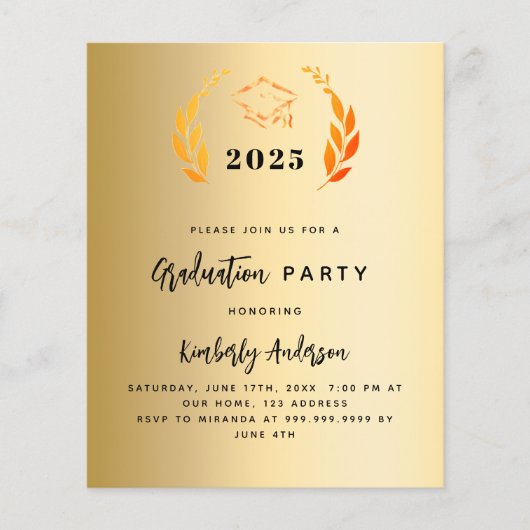 Gouden krans 2025 Uitnodiging voor het afstudeerfe (Voorkant)