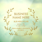 Gouden Krans Bedrijfs Openingstijden Winkel Raamsticker (Vel 3)