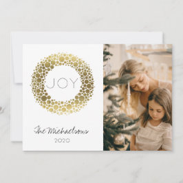 Gouden Krans Blush Watercolor Foto Vakantie Feestdagenkaart