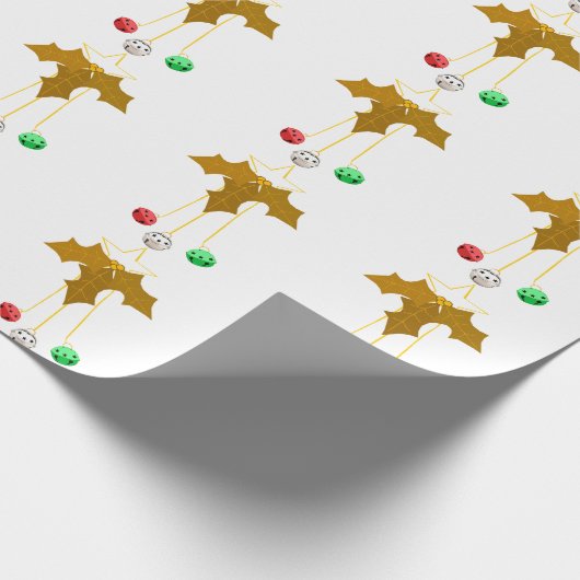 Gouden krans en Jingle Bells White Wrapping Paper Cadeaupapier (Hoek)