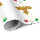 Gouden krans en Jingle Bells White Wrapping Paper Cadeaupapier (Rol Hoek)