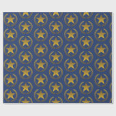 Gouden Krans en Sterrenpatroon Cadeaupapier (Vlak)