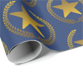 Gouden Krans en Sterrenpatroon Cadeaupapier (Rol Hoek)