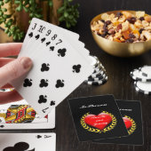 Gouden krans & hart uiting van liefde Personalisee Pokerkaarten (Insitu)