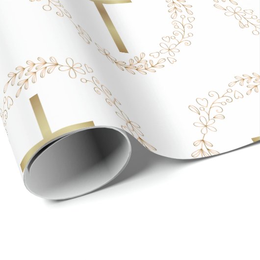 Gouden krans kerstmis inpakpapier met christelijk (Rol Hoek)