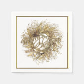 Gouden Krans Kerstmis Papieren Servetten (Voorkant)