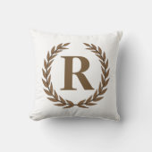Gouden krans met personaliseerbaar initiaal kussen (Voorkant)
