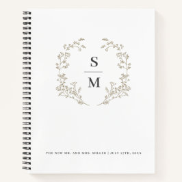 Gouden krans moderne elegante bruiloft planning notitieboek