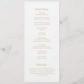 Gouden krans monogram elegante bruiloft programmakaart (Achterkant)