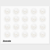 Gouden krans monogram elegante trouw ronde sticker (Vel)