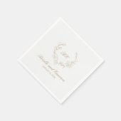 Gouden Krans Monogram Elegante Trouw Servet (Hoek)