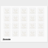 Gouden krans monogram elegante trouw vierkante sticker (Vel)