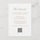 Gouden Krans Monogram QR Code Elegant Huwelijk Informatiekaartje (Voorkant)