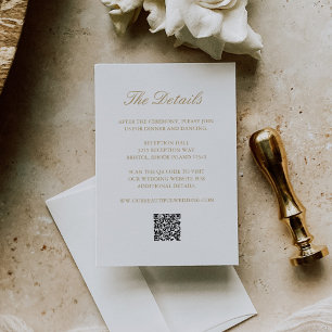 Gouden Krans Monogram QR Code Elegant Huwelijk Informatiekaartje