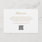 Gouden Krans Monogram QR Code Elegant Huwelijk RSVP Kaartje (Voorkant)