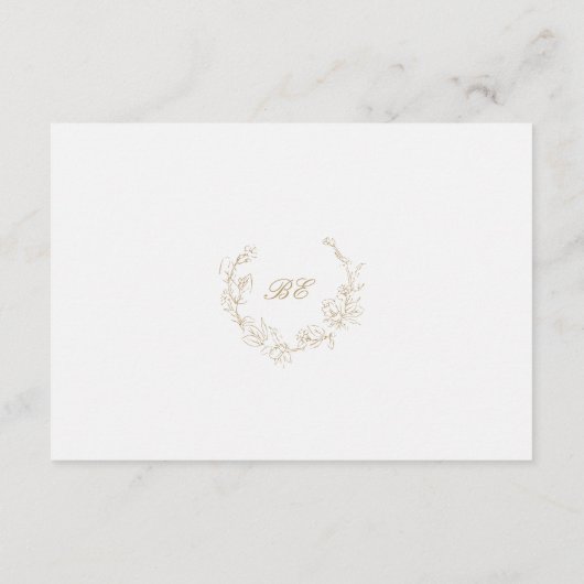 Gouden Krans Monogram QR Code Elegant Huwelijk RSVP Kaartje (Achterkant)