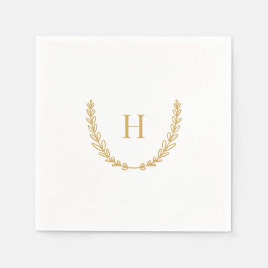 Gouden krans Monogram servetten (Voorkant)