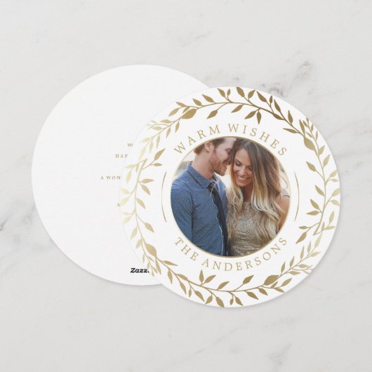 gouden krans | Vakantiefotokaart Feestdagenkaart (Voorkant / Achterkant)