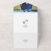 Gouden kransbladeren alles in één trouwuitnodiging all in one uitnodiging (Buitenkant)