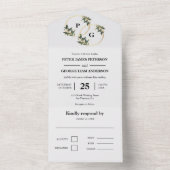 Gouden kransbladeren alles in één trouwuitnodiging all in one uitnodiging (Binnen)