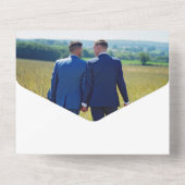 Gouden kransbladeren alles in één trouwuitnodiging all in one uitnodiging (Achterkant)