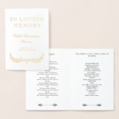Gouden kransen Elegant begrafenisprogramma Folie Kaarten (Display)