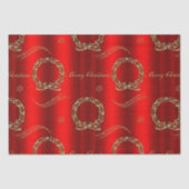 Gouden kransen en Glitter Rode Kerstmis Tissuepapier (Voorkant)