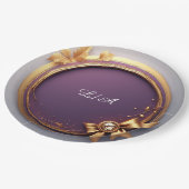 Gouden kransframe met bladeren papieren bordje (Gekanteld)