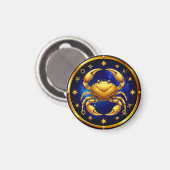 Gouden Kreeft Kosmische Dierenriem Magneet (Voorkant / Achterkant)