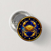 Gouden Kreeft Kosmische Dierenriem Ronde Button 3,2 Cm (Voorkant /achterkant)