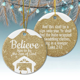Gouden Kribbe Baby Jezus Schriftuur Xmas Decoratie