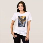 Gouden Krijger van de Hemel Aartsengel Michaël Tri-Blend Shirt (Voorkant volledig)
