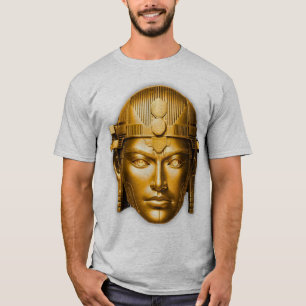 Gouden krijgersgezicht grijs T-shirt
