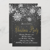 Gouden Krijtbord Sneeuwvlok Kerstfeest Kaart (Voorkant / Achterkant)