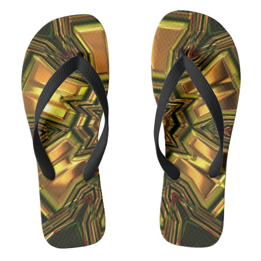 Gouden Kristal Fractal Flip Flops (Voetbed)