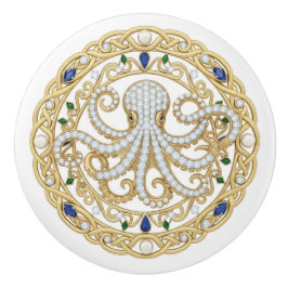 Gouden Kristal Oceaan Zee Octopus 2D grafische ede Keramische Knop