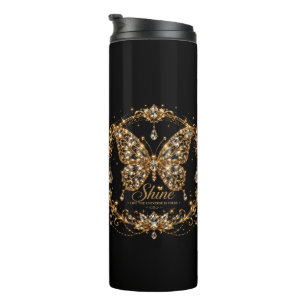 Gouden Kristal Vlinder Schitterende Luxe Sieraden Thermosbeker